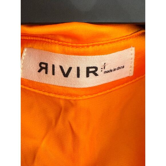 RIVIR Dress Women's Size Medium Orange - Picture 9 of 9
